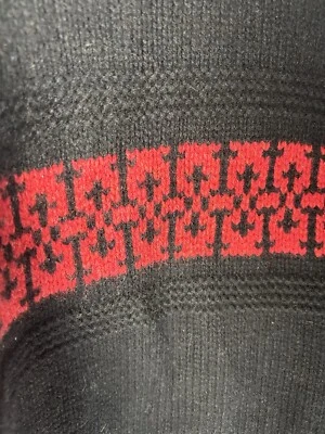 Tommy Hilfiger Christmas Wool-Blend Mockneck Sweater Red And Black 100% Wool XL - Image 1 of 4