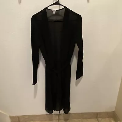 GUESS Black Sheer Swim Suit Cover Up Long Robe Lightweight Size Small VGC - Image 1 of 4
