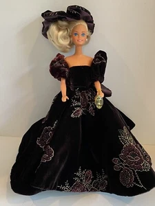 Vintage Barbie Velvet Dress Black Shoes 1966 Body Style - Picture 1 of 23