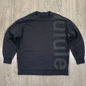Sudadera LULULEMON Perfectamente Grande Cuello Redondo Logo Spellout NEGRA - Imagen 1 de 10
