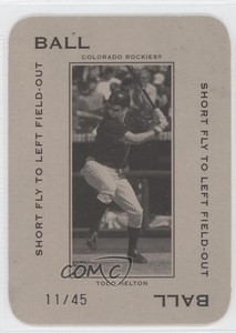 2005 Donruss Throwback Threads Ball Short Fly to Left Field-Out /45 Todd Helton