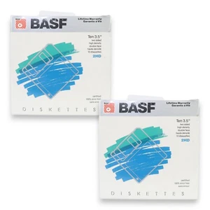BASF 20 Diskettes 3.5" 2S/HD Two-Sided High Density Floppy Disks Sealed in Box - Picture 1 of 18