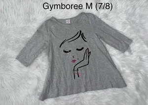 Gymboree Tails of the City Gray Sequin/Gem Tunic Top Size M (7/8) - Picture 1 of 1