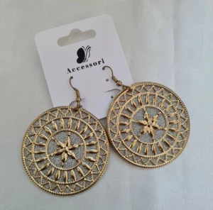 Orecchini pendenti gold con glitter argento, leggerissimi - Foto 1 di 2