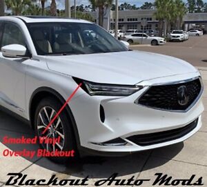 Head Light Side Marker Blackout for 2022 Acura MDX Smoked Vinyl Overlays Tint