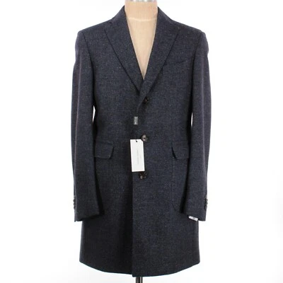 Luciano Barbera NWT Wool/Silk/Linen Blend Coat Size 48 S in Blues/Brown/Gray - Image 1 of 4