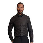Geprägtes schwarzes Paisley-Kleid Shirt von Ike Behar