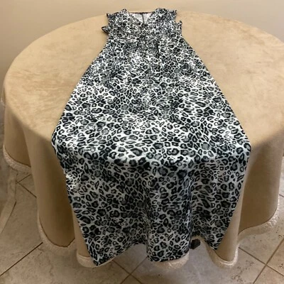 Tiana B Womens Gray Animal Print Surplice Neck Sleeveless Maxi Dress Size XS - Image 1 of 4