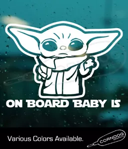 BABY ON BOARD STICKER VINYL DECAL STAR WARS MANDALORIAN YODA THE CHILD - Picture 1 of 4