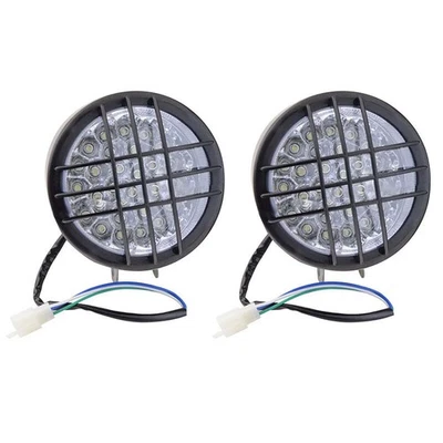 2x LED Headlights for Yamaha Banshee 1987-2006 lens bulbs Grills Warrior 350 - Image 1 of 4