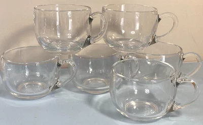 冲孔碗杯 6 件套复古 4 盎司经典 2.5 英寸 x 2 英寸透明玻璃套装 A — 第 1/4 张图片