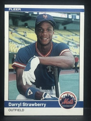 1984 Fleer #599 Darryl Strawberry Rookie Card - Image 1 of 3