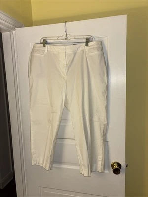 Talbots Perfect Skimmer Pedal Pusher Pants White Women’s Size  18W   NWT - Image 1 of 4
