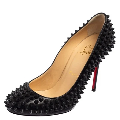 Zapatos de salón Christian Louboutin de cuero negro con clavos fifi talla 36 Foto 1 de 4