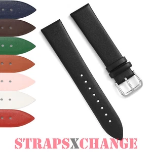Deluxe Genuine Leather Thin Watch Band Strap Ladies Mens Classic Fine Watches - Picture 1 of 12