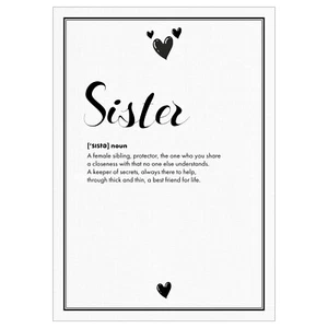 SISTER Definition Poster Print | A4 A5 A6 Poster Funny Dictionary Wall Artwork - Picture 1 of 3
