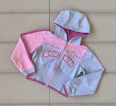 Sudadera con Capucha Skechers Vintage Cremallera Manga Larga Estrás Gris Rosa Talla 6 Nueva con Etiquetas Foto 1 de 2