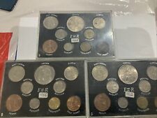 1961 1962 1966 coin sets, crown shillings half penny threepence sixpence florin