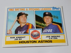 JOE NIEKRO / RAY KNIGHT 1983 Topps Leaders #441.   ASTROS