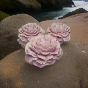 3pcs Scented Candle | Handmade Soy Wax | Home Decor | Gift Idea, Pink Ombre Rose - Picture 1 of 7