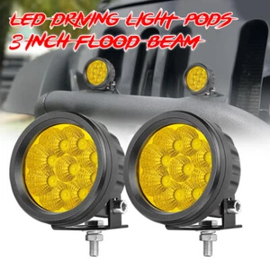 2X 3.5''INCH 54W Redondo Ámbar LED BARRA DE LUZ DE TRABAJO LÁMPARA ANTINIEBLA DE CONDUCCIÓN TODOTERRENO  - Imagen 1 de 11