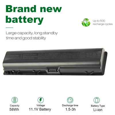 DV2000 Battery for Hp Pavilion dv6000 DV6100 dv6500 dv6700 dv6800 dv2500 dv2700  - Image 1 of 4