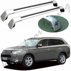 Silver Cross Bars Crossbar Roof Rail Rack Fit for Mitsubishi Outlander 2013-2020 - Picture 1 of 7