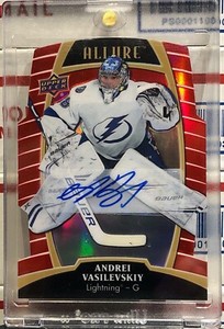 2019-20 UPPER DECK ALLURE ANDREI VASILEVSKIY, #38, AUTO, RED RAINBOW, LIGHTNING