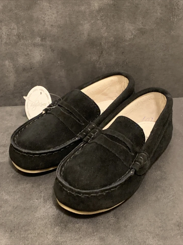 Mocasín de gamuza negro BABY MOCCS NIÑO PEQUEÑO TALLA 10 nuevo con etiqueta SIN CAJA Foto 1 de 4
