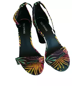 Women's Multi Stripes Call It Spring - One Strap Open Toe Round Pumps 7 1/2 - Picture 1 of 11