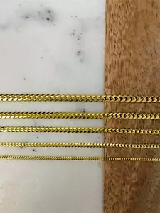 14k Vergoldete Massiv 925 Sterlingsilber Miami Kubanische Kette 2 mm-5 mm Halskette - Bild 1 von 8