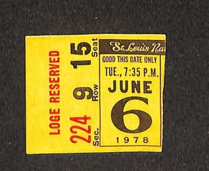 JUNE 6, 1978 CINCINNATI REDS @ ST. LOUIS CARDINALS TICKET STUB - Picture 1 of 2