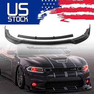 For 2015-2023 Dodge Charger SRT Style Front Bumper Lip Splitter Kit Gloss Black - Picture 1 of 13