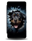 Funny Rottweiler Breaking Through Flip Wallet Case 3D Effect Print Dog Cx37