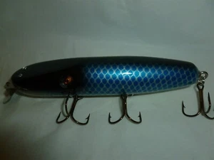 6-1/4 Inch Wood with Glass Eyes RESTORED Unbranded Musky Fishing Lure Lot 5-573 - Picture 1 of 12