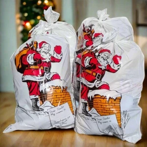 4er PACK WEIHNACHTSMANN WEIHNACHTSMANN SACK TASCHE GESCHENK GESCHENKE WEIHNACHTSSTRUMPF XL 30" x 20" - Bild 1 von 2
