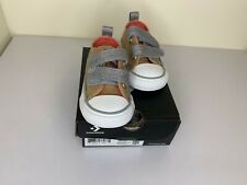 converse baby shoes straps pale gold/silver/white size 2 infant