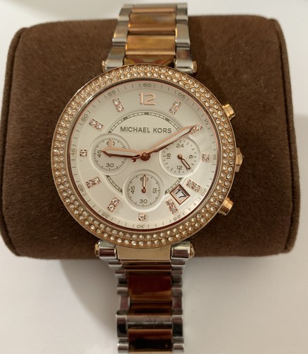Orologio Michael Kors Parker MK5820 donna quarzo usatola etichetta istruzioni