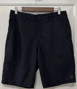 Hang Ten Men’s Surf Hybrid Board Swim Shorts 32 Drawstring Black Gray Stripe - Picture 1 of 21