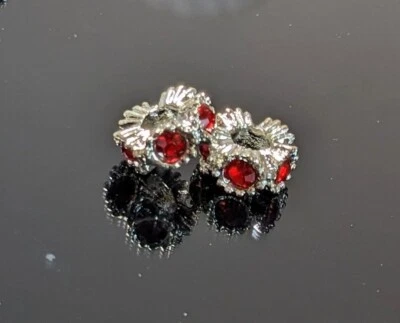 Cuentas espaciadoras de diamantes de imitación 12 mm redondas onduladas agujero grande tamaño 5 mm 18 piezas  Foto 1 de 4