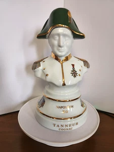 Tanneur Napoleon X0 Porcelain Cognac Bust Decanter with Gold Accents - Picture 1 of 11