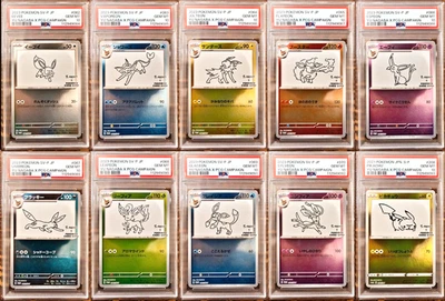 PSA 10 Yu Nagaba Eevee's & Pikachu Promo Complete Sequential set Pokemon Card - Image 1 of 4