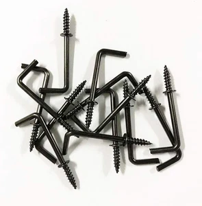 50 Pcs Black 1-1/4 Inch 1 Shape Screw Hooks L Shape Hooks Vintage 7 Shape Right - Picture 1 of 12