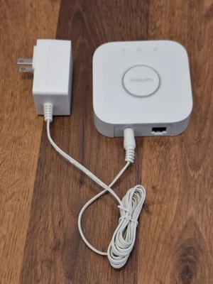 PHILIPS Hue 2nd Gen. Bridge 2.1 Hub With Power Supply Model 3241312018A - Image 1 of 3