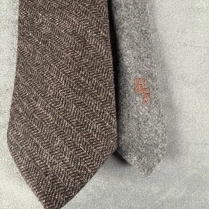 "Corbata Hickey Freeman Herringbone para hombre marrón gris lana cachemir EE. UU. 60' X 3 1/4""" - Imagen 1 de 13
