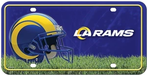 Los Angeles Rams Metal Auto Tag License Plate, Helmet Design, 6x12 Inch - Picture 1 of 1