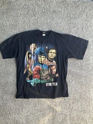Camisa Star Trek Vintage 1996 Hecha en EE. UU. XLarge Gigante Negra XL Foto 1 de 4