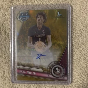 2023-24 Bowman University Chrome Baba Miller Gold Lava Refractor RC Auto /50 - Picture 1 of 2