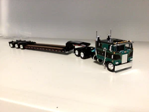 DCP60-1870 1/64 BLACK & GREEN 110" PETERBILT 352 LONG FRAME W/TALBERT LOWBOY NIB - Picture 1 of 7