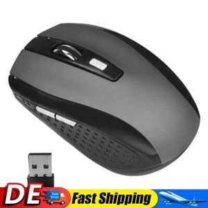 2,4 GHz kabellose optische Maus, 6 Tasten, USB-Empfänger, 2000 Mäuse (grau) DE - Bild 1 von 6
